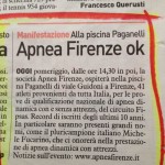 Articolo La Nazione 26 maggio 2013 Gara Apnea Firenze